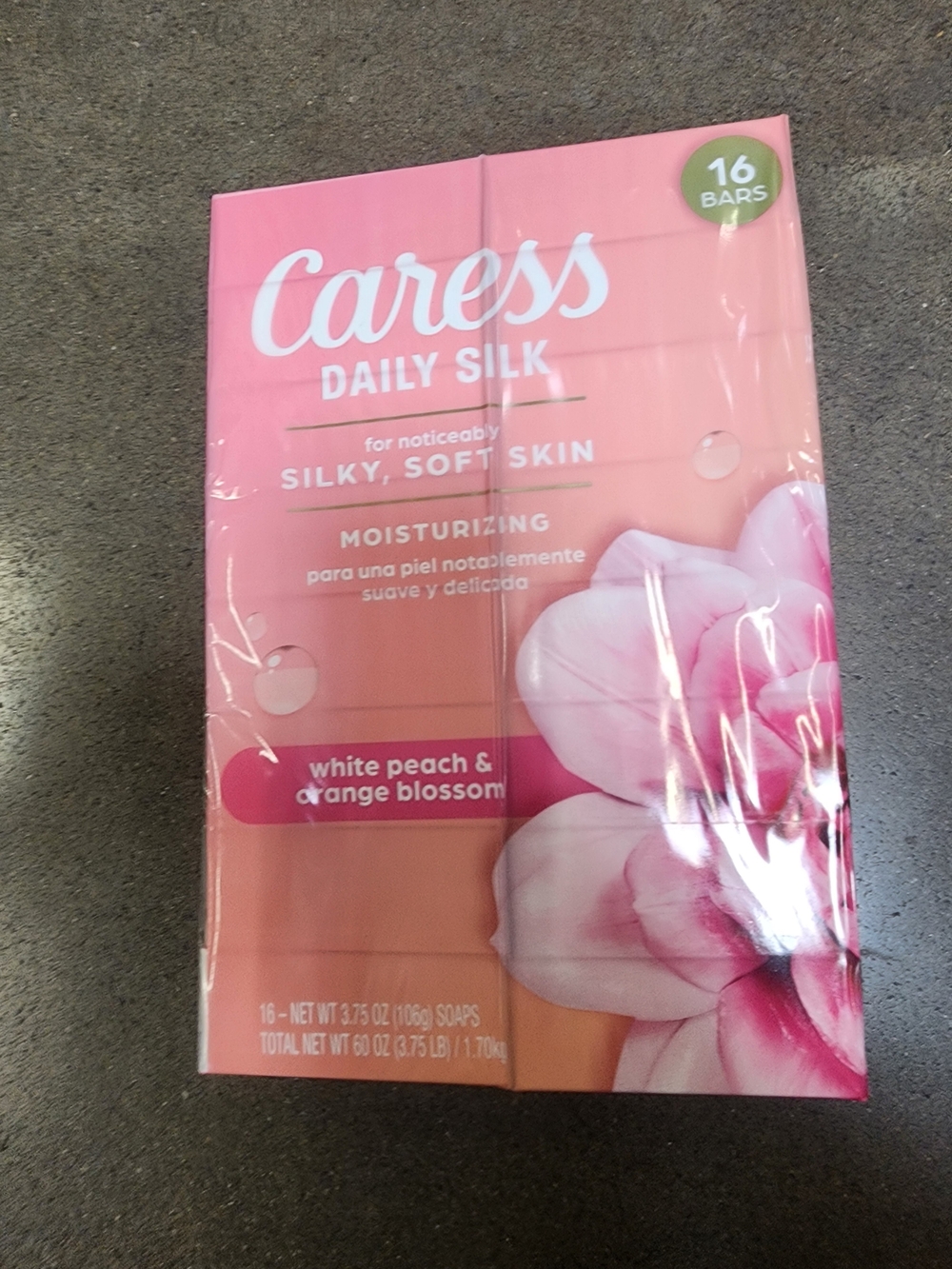 Caress Daily Silk Moisturizing Soap Bars - White Peach & Orange Blossom (Pink)